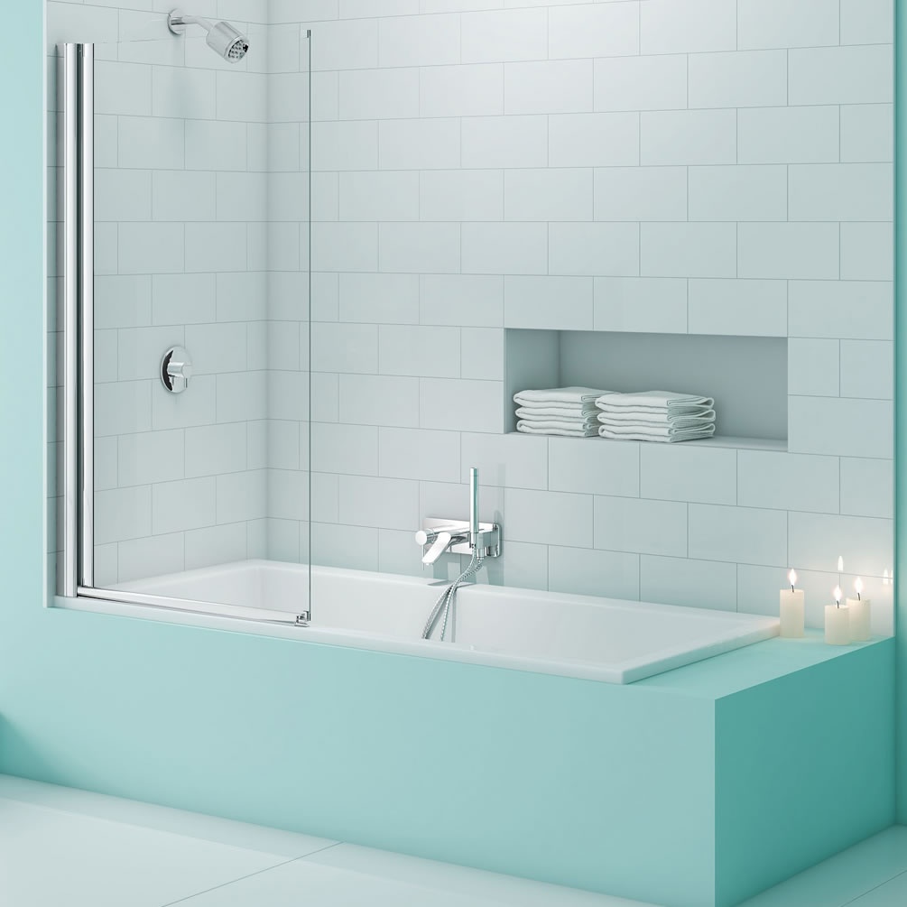 Lifestyle image of Merlyn SecureSeal Single Panel Hinged Bath Screen